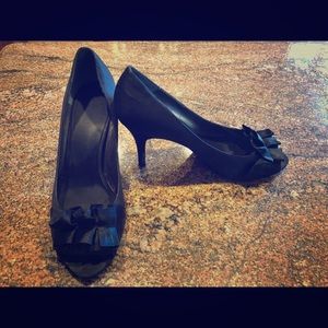 Nine West Open toe Black Dress Pumps Size 12
